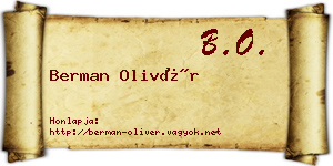 Berman Olivér névjegykártya