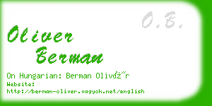 oliver berman business card